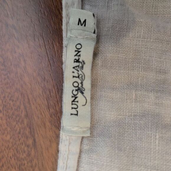 Lungo L'arno Blue Embroidered 💯 linen dress size M - Picture 6 of 10